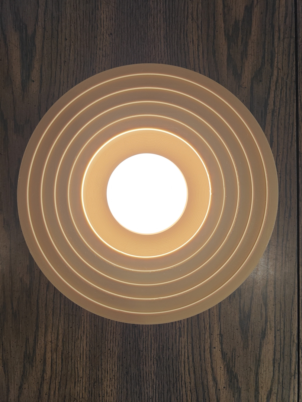 Modern Concentric Ring Pendant Light - Warm Beige